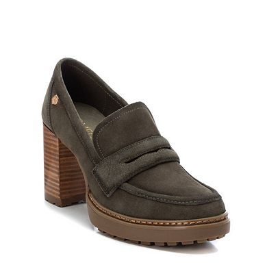 Carmela Women's suede leather heeled loafers 161137