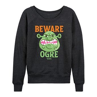 Women's Shrek Beware Ogre French Terry Long Sleeve Tee