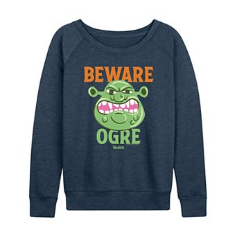 Women's Shrek Beware Ogre French Terry Long Sleeve Tee