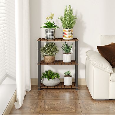 Furinno 23.6" x 11.8" x 29.5" 3-Tier Patio Display Shelf Plant Stand