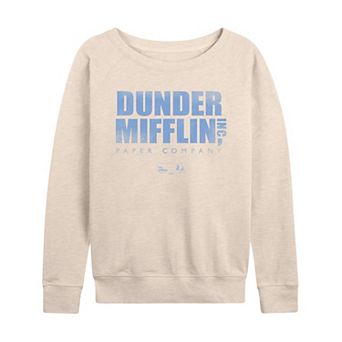 Women's The Office Dunder Mifflin Logo Vintage French Terry Long Sleeve Tee
