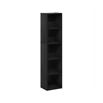 Furinno 9" x 12" x 52" Storage Shelf 5 tier Cube Bookcase, Black