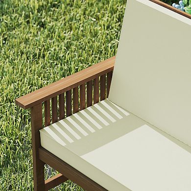 Furinno Patio Outdoor Bench with Cushion Treated with Teak Oil, Full Back Cushion