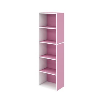 Furinno 5 tier 52" Engineered Wood Bookcase, Storage Bookshelf for Study Office