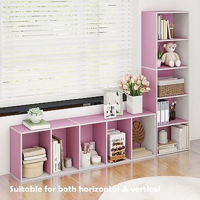 Furinno 5-Tier 52" Engineered Wood Bookcase, Storage Bookshelf for Study Office