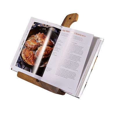 Kalmar Home Solid Acacia Wood Cookbook/Tablet Holder Measures 14" x 9"