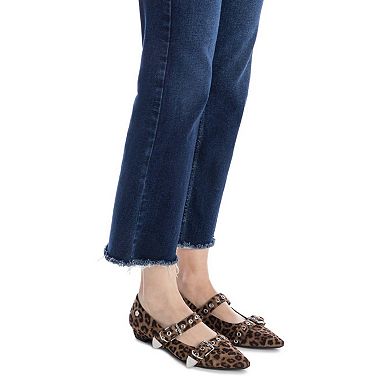 XTI Women's Pointed Toe Mary Jane Ballet Flats 144266