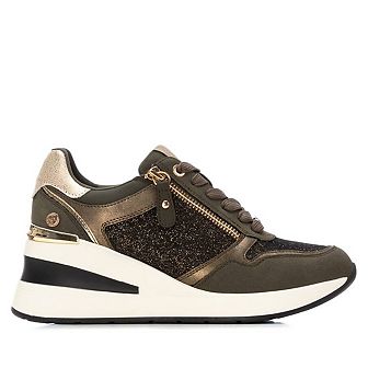 XTI Women's Side Zipper Wedge Sneakers 144379