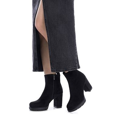 XTI Women's Suede Heeled Dress Booties 144579