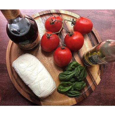 Kalmar Home Solid Acacia Wood Lazy Susan Measuring 13" Dia