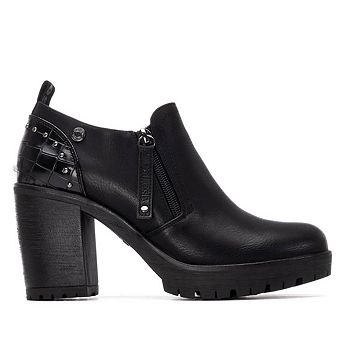 Refresh Women's Casual Side Zipper Heeled Moccasins 173201