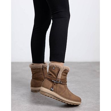 Refresh Women's Synthetic Shearling Lined Ankle Booties 173251