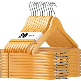 HOUSE DAY Premium Coat & Suit Heavy Duty Wooden Hangers 20 Pack