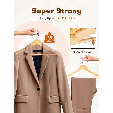 HOUSE DAY Premium Coat & Suit Heavy Duty Wooden Hangers 20 Pack