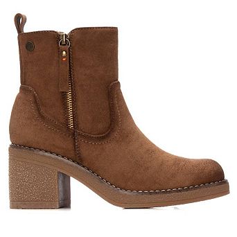 Refresh Women's Side Zipper Suede Booties 173038