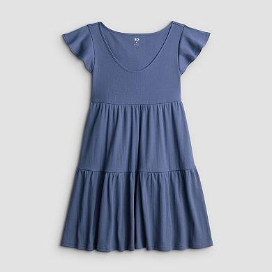 Juniors' SO® Easy Flutter Sleeve Solid Babydoll Dress