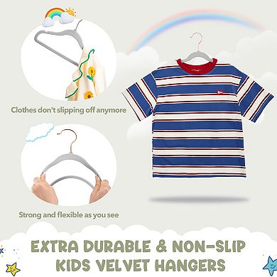 HOUSE DAY 14 Inch Kids Velvet Hangers 60 Pack