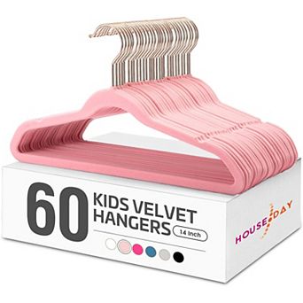 HOUSE DAY 14 Inch Kids Velvet Hangers 60 Pack