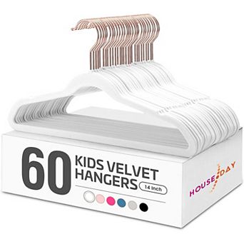HOUSE DAY 14 Inch Kids Velvet Hangers 60 Pack