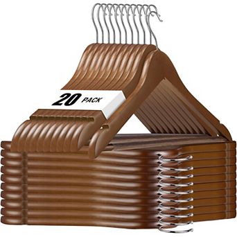 HOUSE DAY Premium Coat & Suit Heavy Duty Wooden Hangers 20 Pack