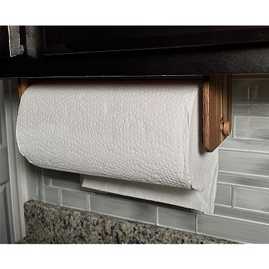 Kalmar Home Solid Acacia Wood Hanging Paper Towel Holder