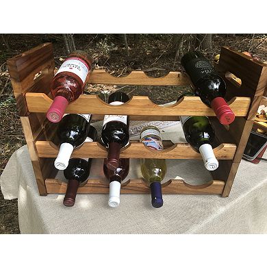 Solid Acacia Stackable Wine Rack