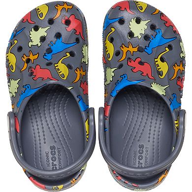 Crocs Baya Toddler Dinosaur Print Clogs