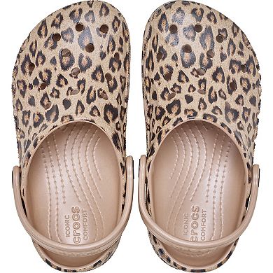 Crocs Baya Kids Leopard Print Clogs