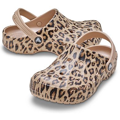 Crocs Baya Kids Leopard Print Clogs