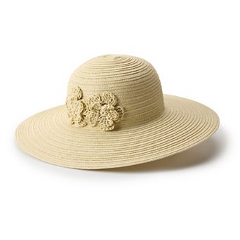 Women's LC Lauren Conrad Straw Flower Floppy Hat