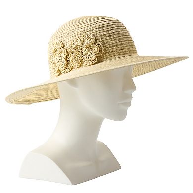 Women's LC Lauren Conrad Straw Flower Floppy Hat