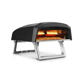 NutriChef Portable Outdoor Pizza Oven - Gas-Fired Fire & Stone Pizza Oven with Foldable Feet