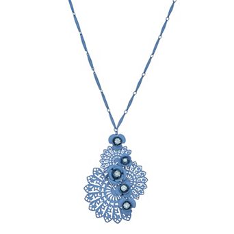 Simply Vera Vera Wang Red Tone Flower Filigree Large Pendant Necklace