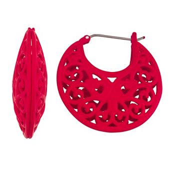 Simply Vera Vera Wang Red Tone Click-It Filigree Hoop Earrings