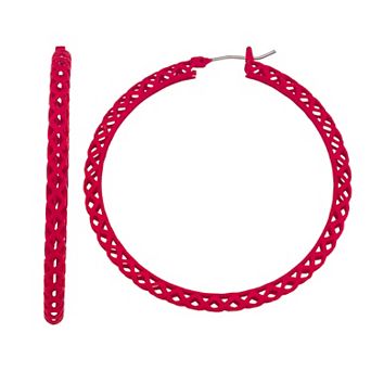 Simply Vera Vera Wang Red Tone Large Click-It Filigree Hoop Earrings