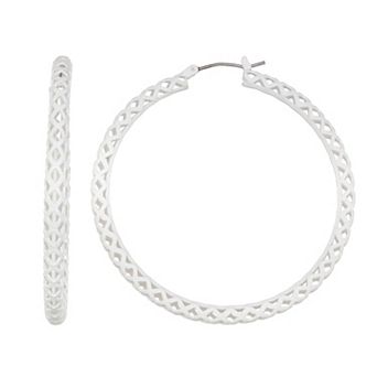 Simply Vera Vera Wang Red Tone Large Click-It Filigree Hoop Earrings