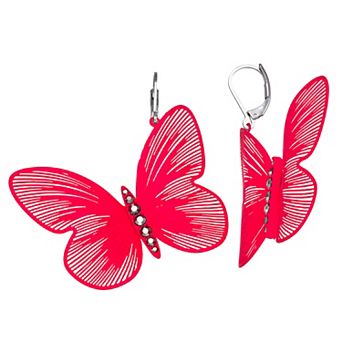 Simply Vera Vera Wang Red Tone Butterfly Drop Leverback Earrings