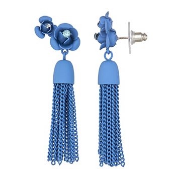 Simply Vera Vera Wang Red Tone Flower Fringe Post Drop Earrings