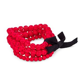 Simply Vera Vera Wang 3 pc Red Tone Beaded Filigree Stretch Bracelet Set