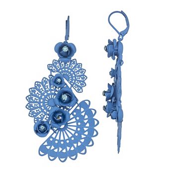 Simply Vera Vera Wang Red Tone Leverback Flower Filigree Chandelier Earrings