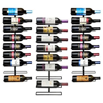 Sorbus 3 Pack Wall Mount Wine Rack - for Wine Bottles, Liquor, Champagne (Holds 27 Bottles)