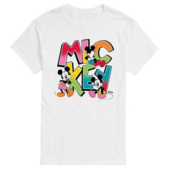 Big & Tall Disney's Mickey Mouse Colorful Retro Graphic Tee