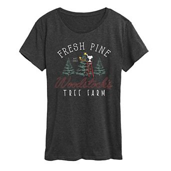 Women's Peanuts Woodstock's Tree Farm Graphic Tee