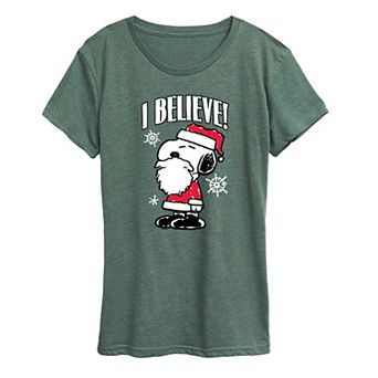 Women's Peanuts Snoopy I Believe Graphic Tee
