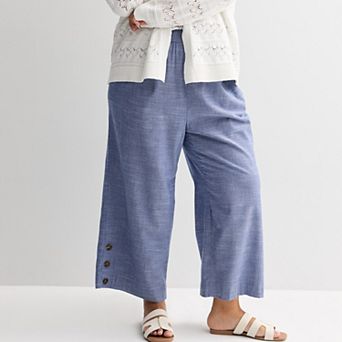 Plus Size Croft & Barrow® Button Hem Pull-On Crop Pants