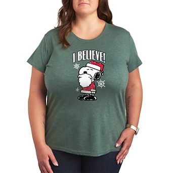 Plus Size Peanuts Snoopy I Believe Graphic Tee