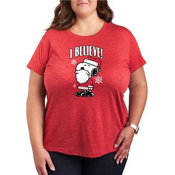 Plus Size Peanuts Snoopy I Believe Graphic Tee