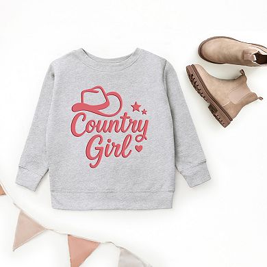 Country Girl Hat Puff Print - Youth Graphic Sweatshirt