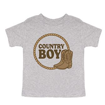 Country Boy Rope and Boots - Toddler Short Sleeve Graphic T-Shirt