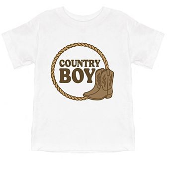 Country Boy Rope and Boots - Toddler Short Sleeve Graphic T-Shirt